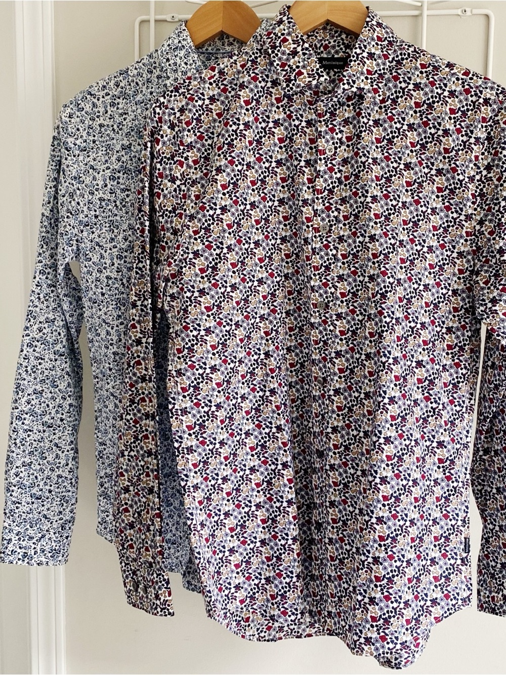 TWO Men's Floral Button-Down Shirts 100% Cotton